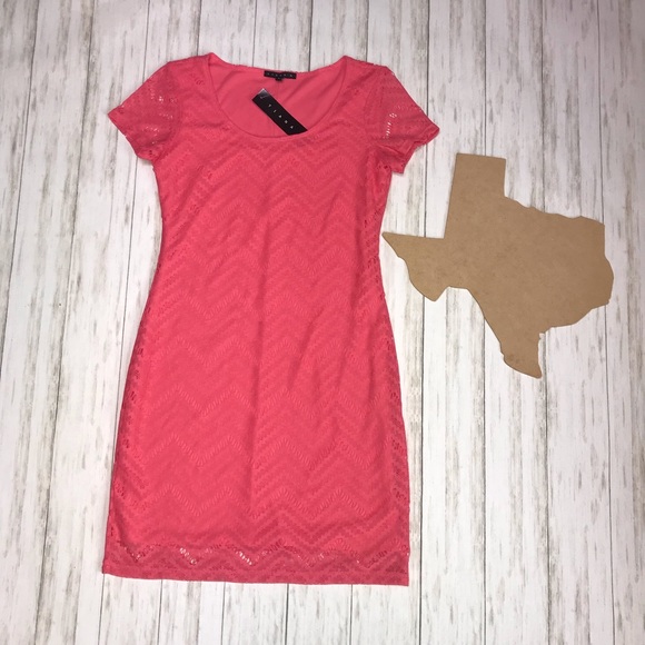 Tiana B. Dresses & Skirts - Tiana B lace overlay dress pink / coral Sz small